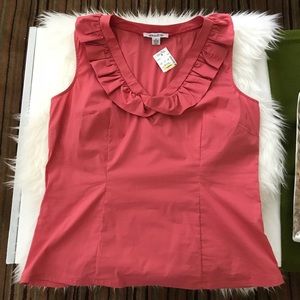 NWT Katherine Barclay Sleeveless Ruffled Top Sz XL